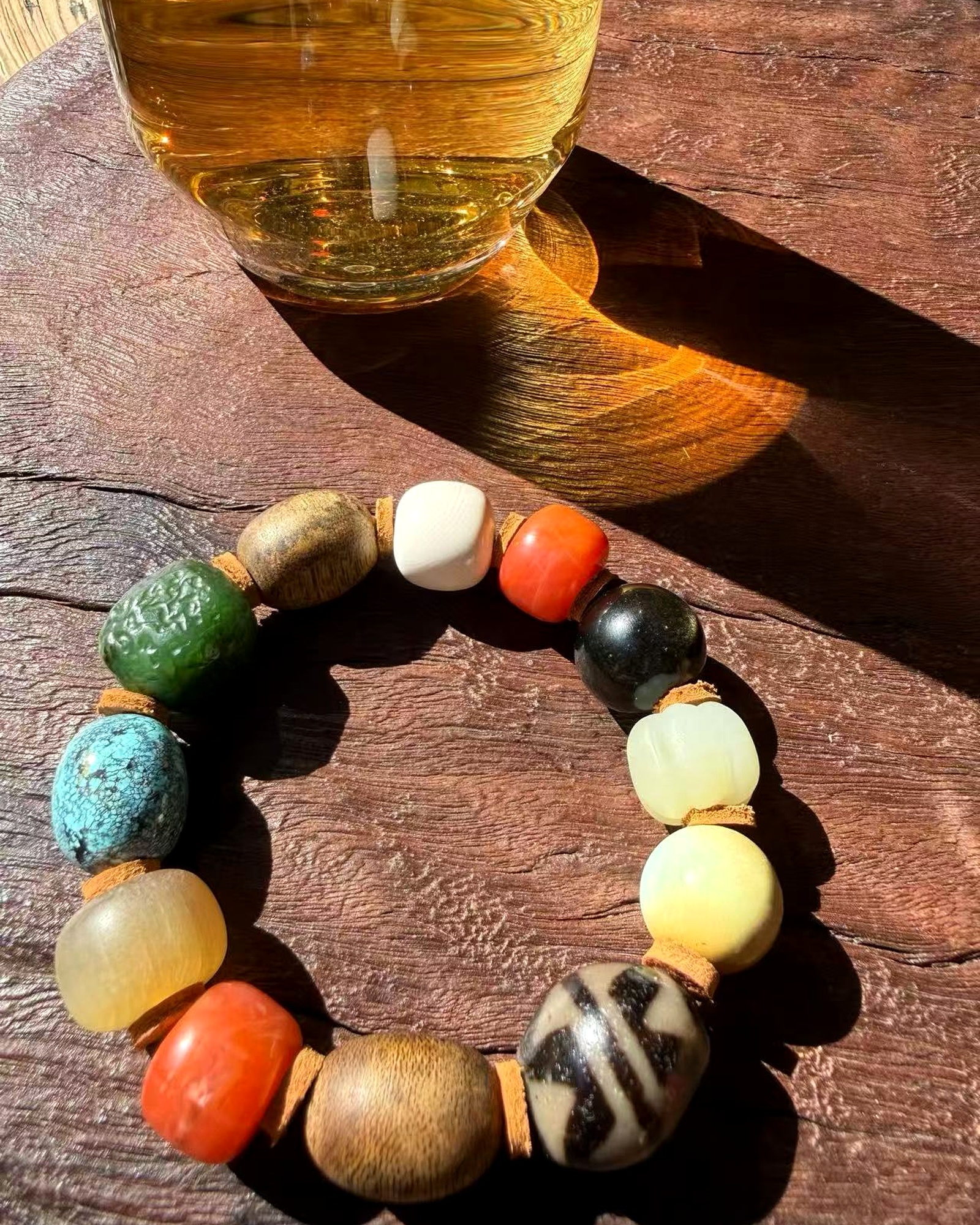 Five Elements Mixed-Bead Bracelet detail