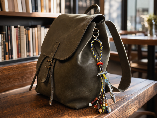Five-Treasure Bead Charm — bag accessory lifestyle view