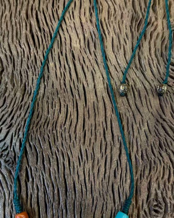 Golden Orb Cord Necklace — close product detail