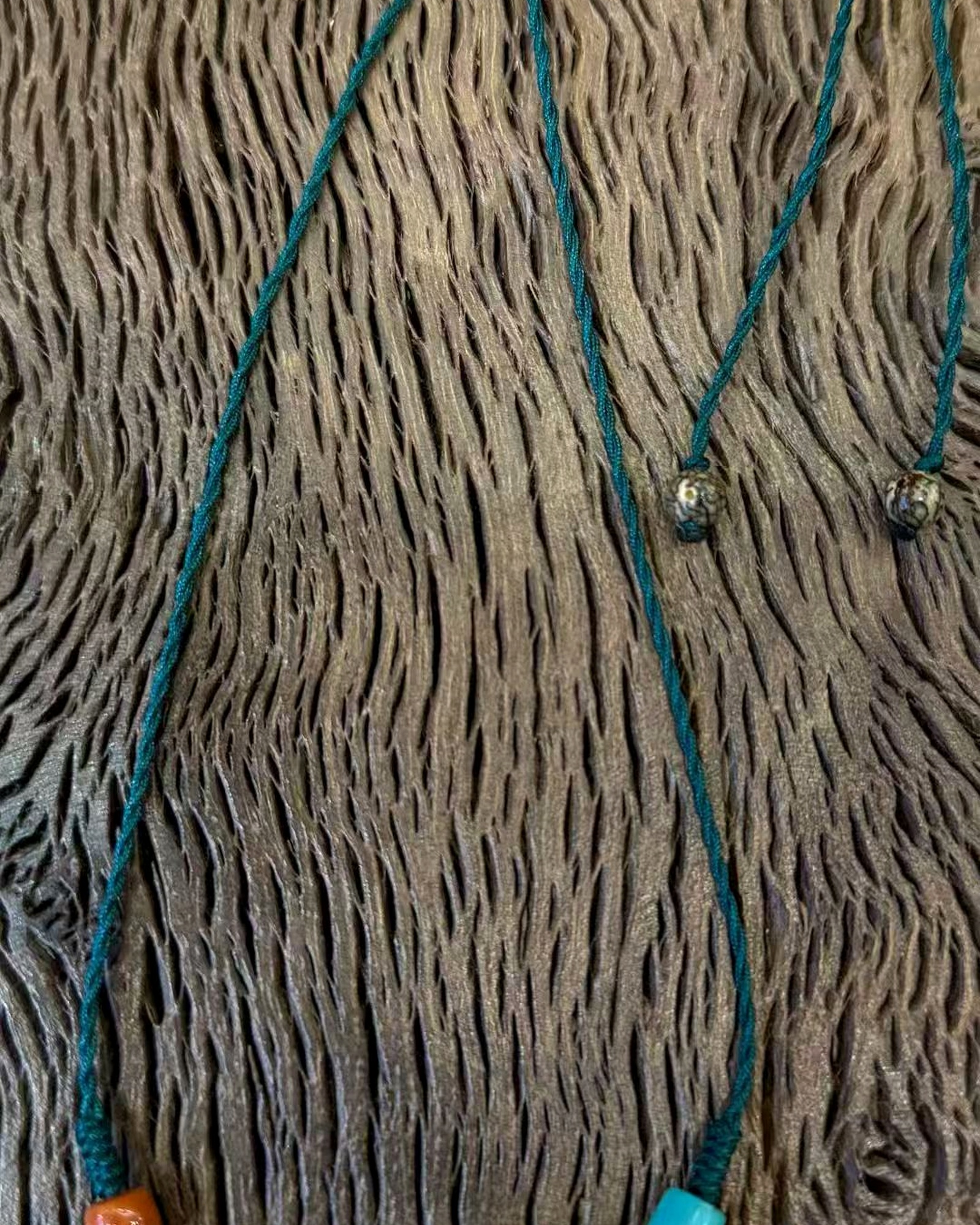 Golden Orb Cord Necklace detail