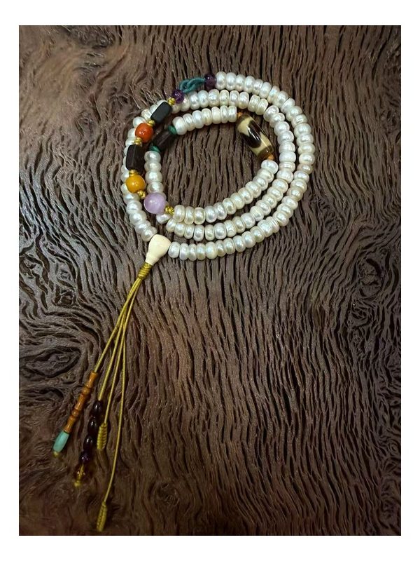 Pearl & Pattern Long Necklace — faithful square product view