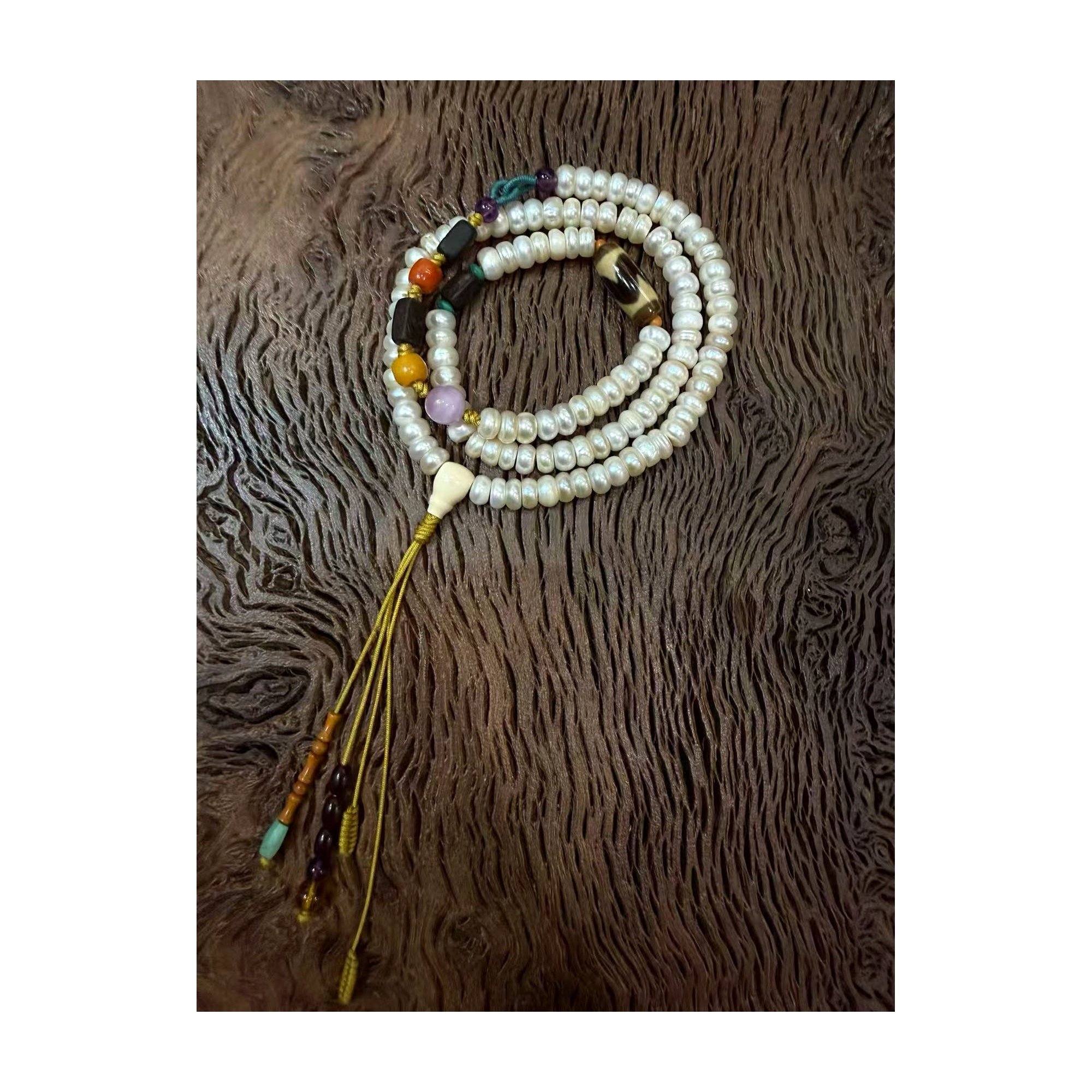 Pearl & Pattern Long Necklace product view