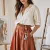 Rainbow Tassel Knot Charm — clothing accessory lifestyle view