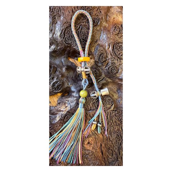 Rainbow Tassel Knot Charm — full product view