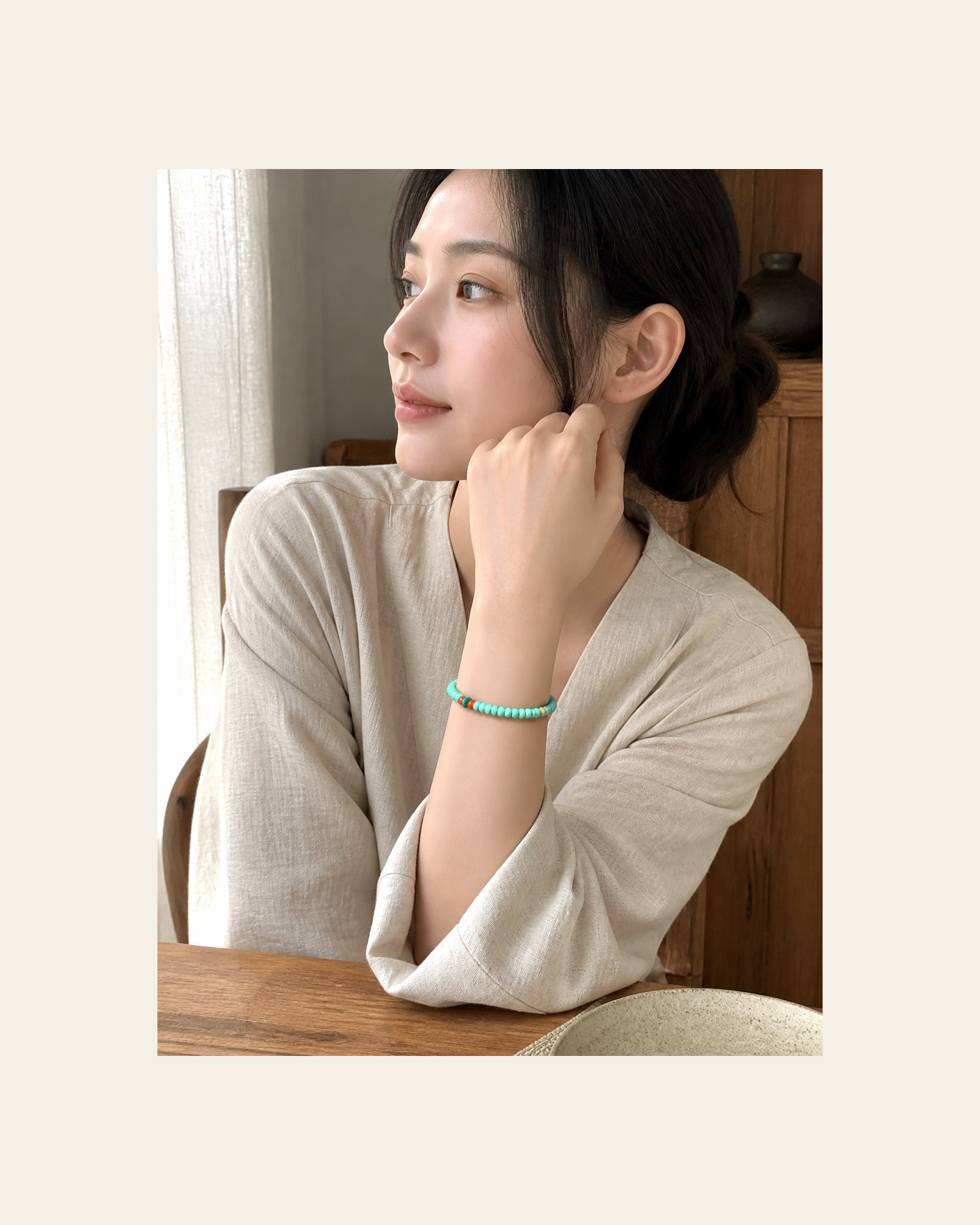 Verdant Round-Bead Bracelet lifestyle view