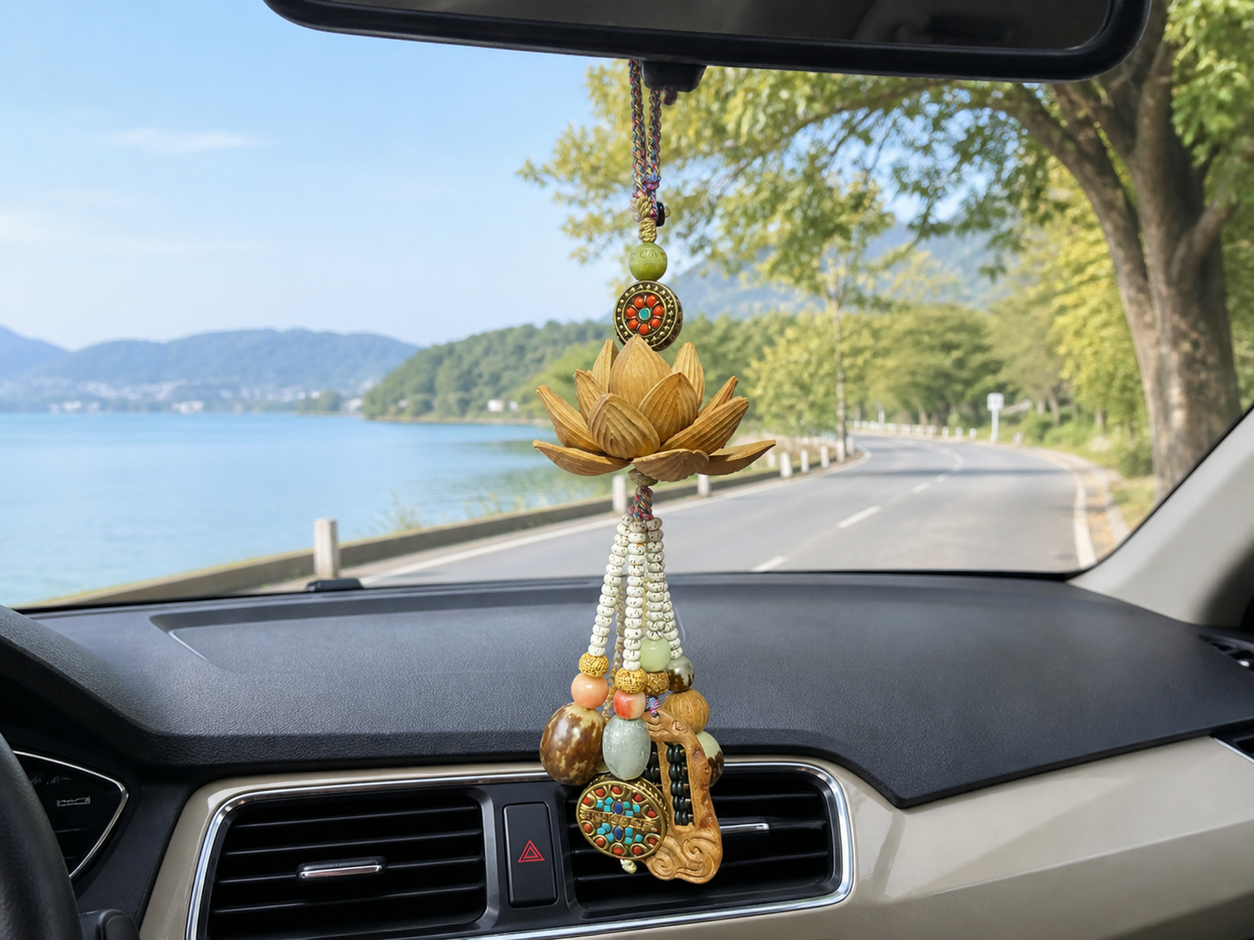 YUXI lotus car charm